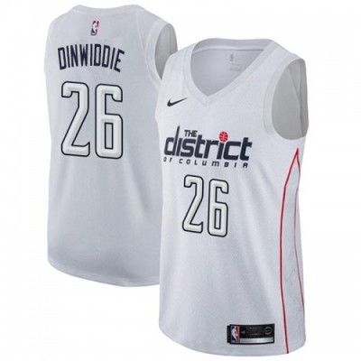 Nike Washington Wizards #26 Spencer Dinwiddie White NBA Swingman City Edition Jersey Men's